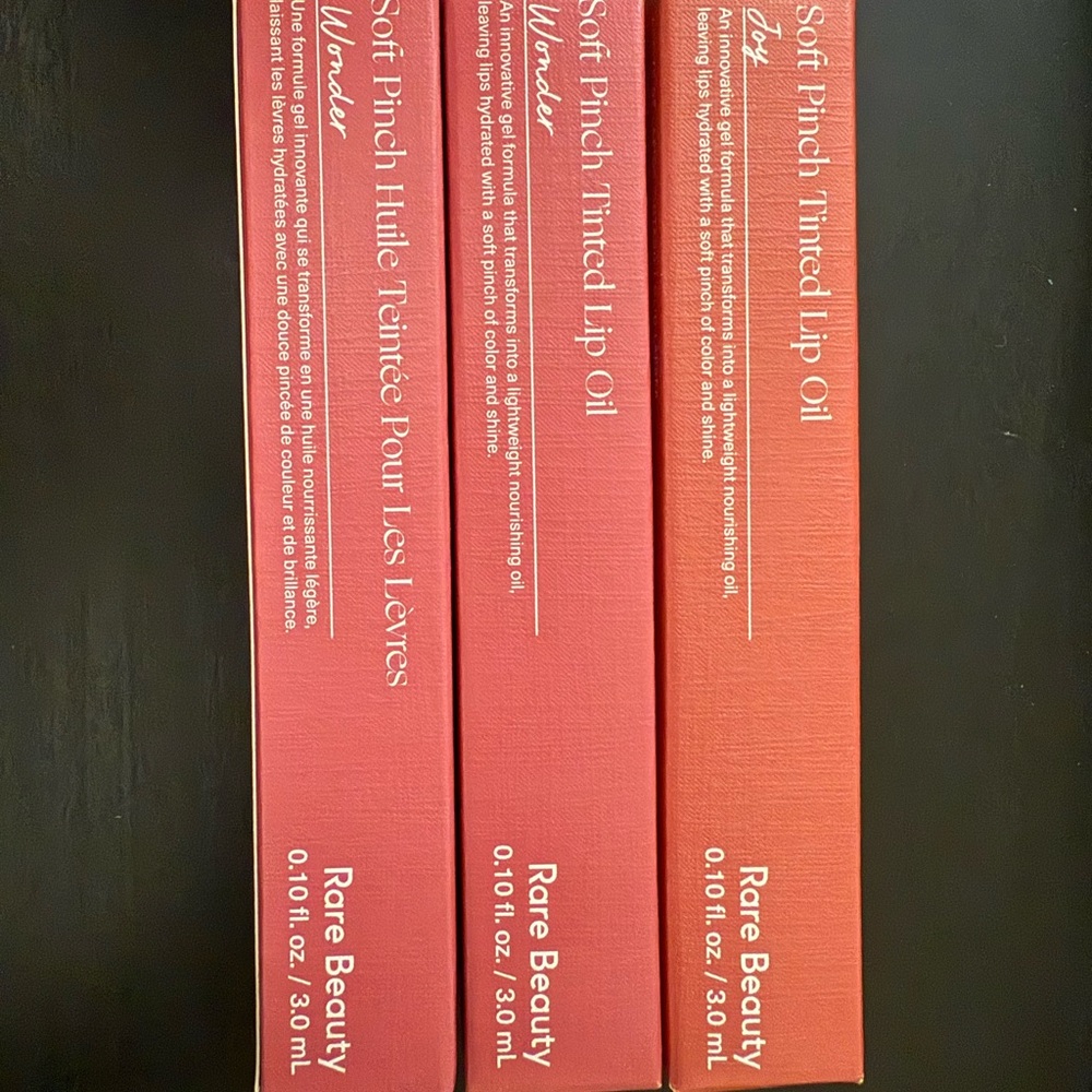Rare Beauty Soft Pinch Tinted Lip Oil Set of 3 (2 wonder and 1 joy) Brand New